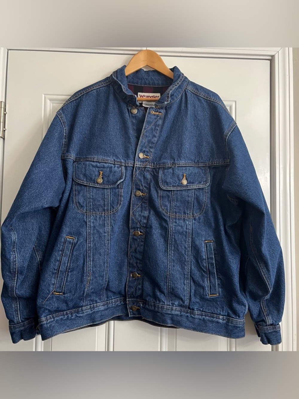 Vintage Wrangler Rugged Wear Flannel Lined Denim Jacket RJK32AN size XXL EUC